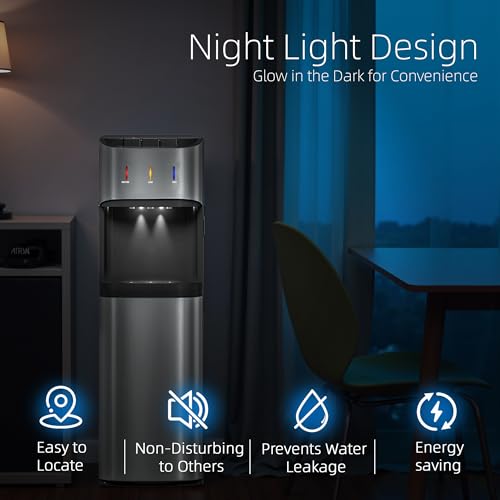 Manastin Bottom Loading Water Cooler Dispenser Gloss Silver - 3/5 Gallon