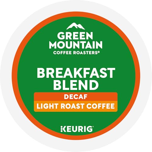 Green Mountain Coffee Roasters Breakfast Blend Decaf Coffee, Keurig Single Serve K-Cup pods, Light Roast, 96 Count