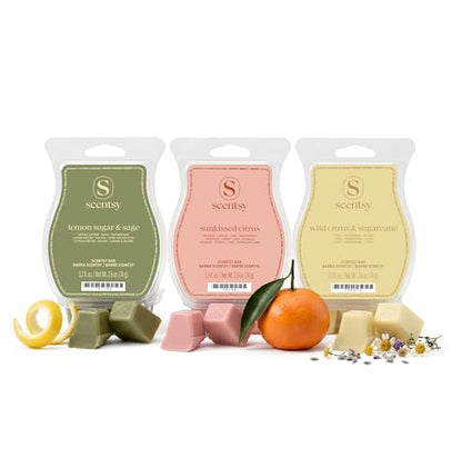 Sunlit Citrus Wax Melts Set - 3 Varieties for Home Fragrance