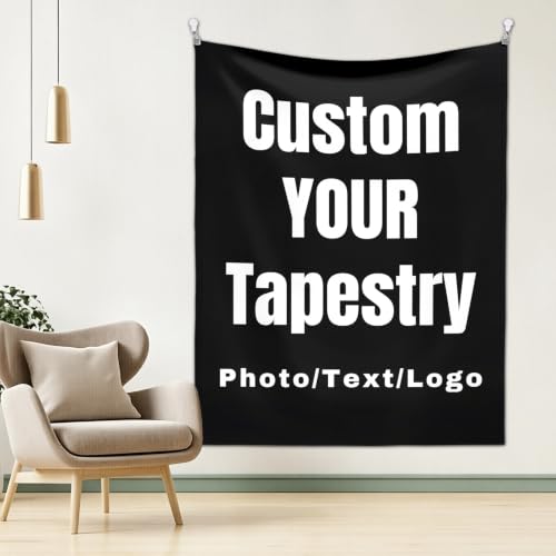 Personalized Vertical Wall Tapestry with Photo - Customizable Home Decor - Portrait Variation