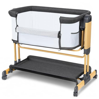 Onasti 3-in-1 Baby Bassinet Bedside Sleeper Grey - Convertible & Stable