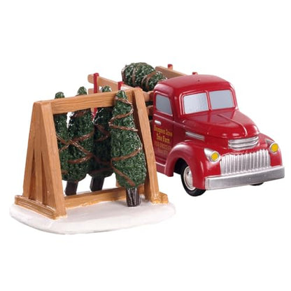Christmas Village Tree Delivery Set - Lemax Winter Village Decor