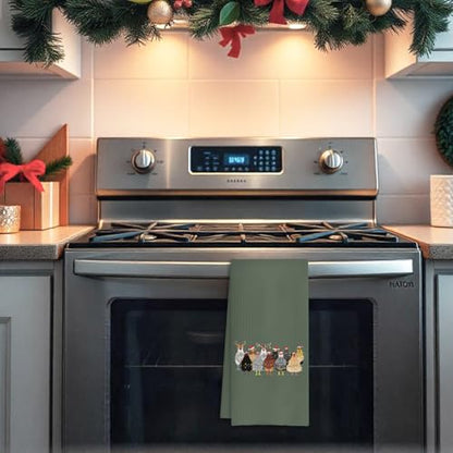 Christmas Farmhouse Chicken Kitchen Towels - Farmhouse Chicken Dish Towels, Lady Mom & Chicken Lovers Gift, 16x24 Inches - A18