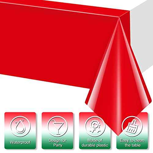 3 Pack Italian Flag Tablecloth, Italian Themed Disposable Plastic Tablecloth, Rectangle Italian Table Cover for Italy Family Gathering Christmas Party Decorations and Party Supplies 54 x 108 Inch