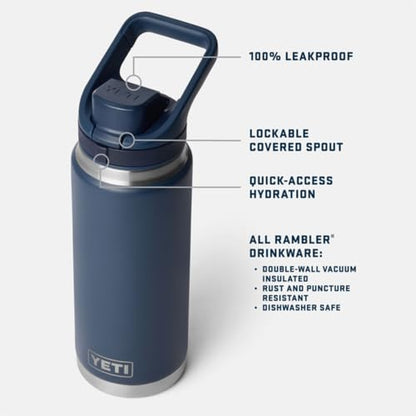 YETI Rambler 26 oz Leakproof Bottle with Flip Chug Cap - Olive & King Crab Orange