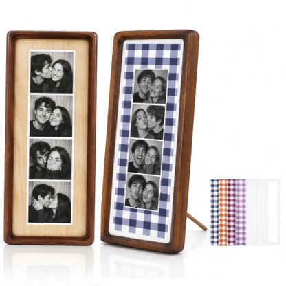 Set of 2 Wooden Photo Booth Frames for Photo Strips - Wedding & Party Decor