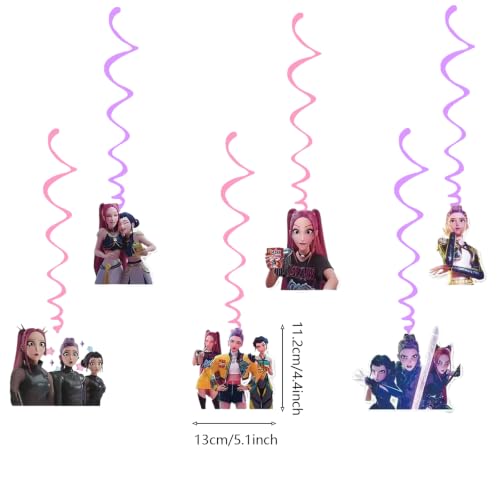K Pop Demon Happy Birthday Banner with Decorative Pendants - Party Decor