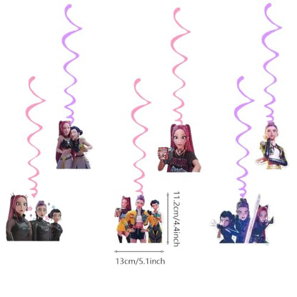 K Pop Demon Happy Birthday Banner with Decorative Pendants - Party Decor
