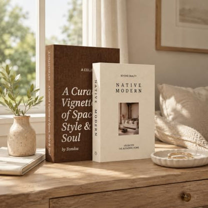 Decorative Linen Faux Books with Hidden Storage - Set of 2 for Home & Shelf