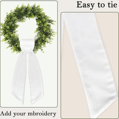 6PCS White Wreath Sashes for Front Doors - Perfect for Holiday & Event Decor
