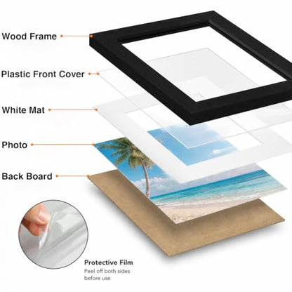 Pallene 15 Pack Multi-Color Collage Picture Frames Wall Decor - Black, Brown, Dark Grey