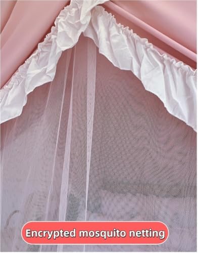 Blue Double Layer Bed Canopy with Mosquito Net for Bedroom - W70.9 x L78.7in