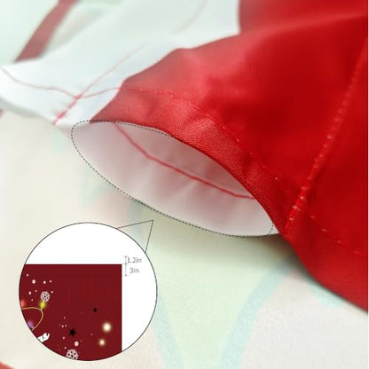 Christmas Curtain Valances Set - Red, 3-Piece Holiday Kitchen Window Decor