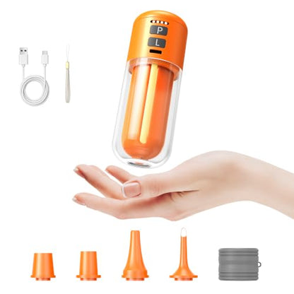 Orange Portable Air Pump for Inflatables with 5 Nozzles - Fast Inflation & Deflation