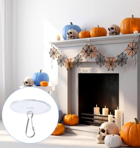 50 Pack Adhesive Ceiling Hooks No-Drill Wall Mounts for Light Decorations