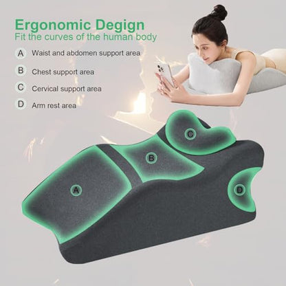 Widened Position Pillow for Couples - Dark Grey Support Wedge Pillow