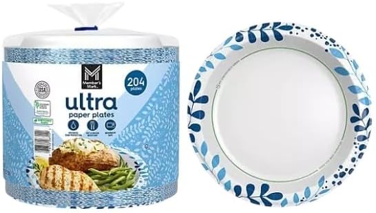 Ultra Dinner Paper Plates - 10-Inch Size | 204 Count for Effortless Entertaining