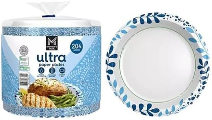 Ultra Dinner Paper Plates - 10-Inch Size | 204 Count for Effortless Entertaining