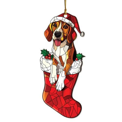 4 Inch Coonhound Acrylic Christmas Ornament Gift for Coonhound Lovers