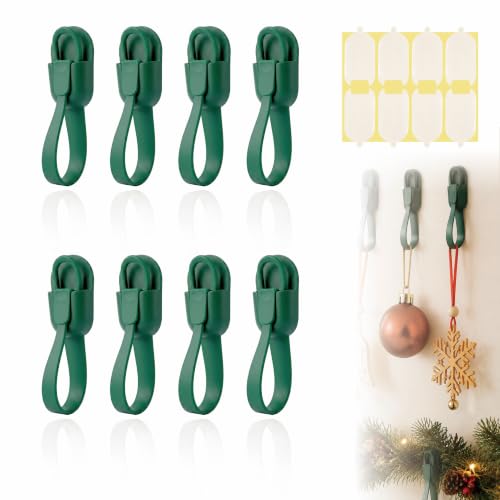 Reusable Adhesive Christmas Garland Hooks - Pack of 8 for Holiday Decorations