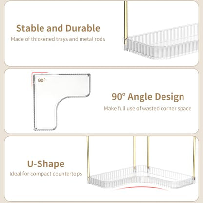 Bathroom Counter Organizer 2-Tier Corner Shelf - Clear / 2-Tier