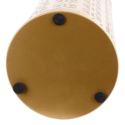 Gold Large Indoor Metal Umbrella Stand with Copper Pattern - Rust-Resistant Storage