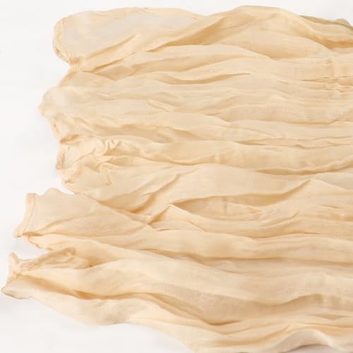 Thanksgiving Beige Cheesecloth Table Runner for Wedding & Holiday Decor - 1 Pack