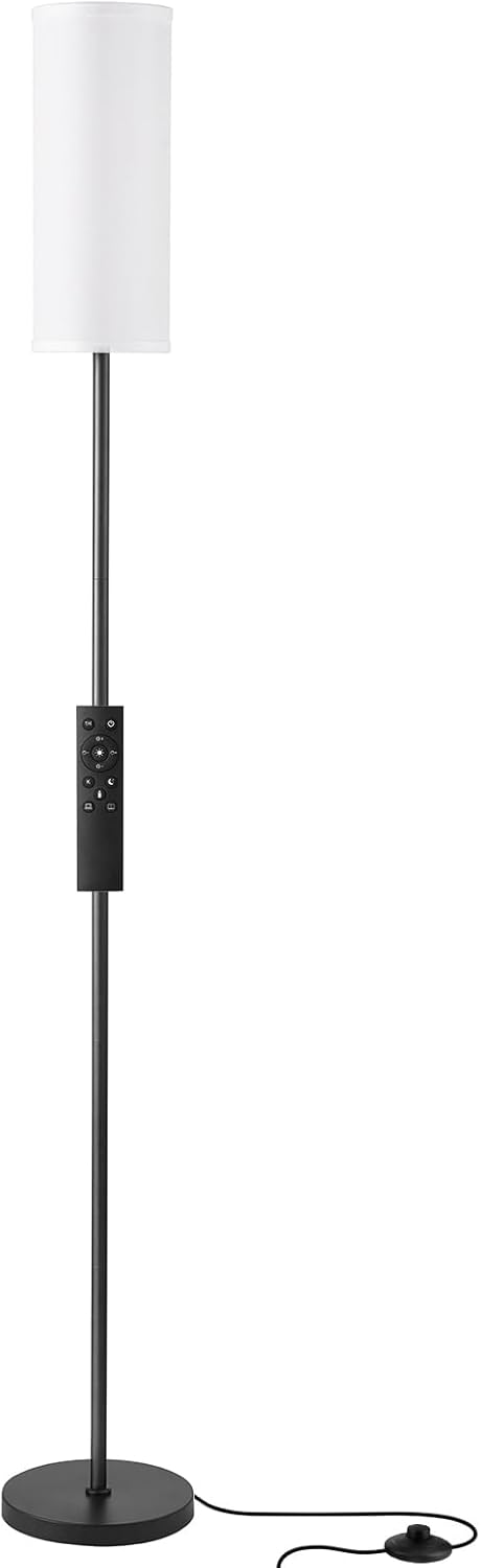Ambimall Modern Floor Lamp - 64" Adjustable Standing Lamp with Remote Control & Dimmable Colors | Ideal for Living Room, Bedroom, Office