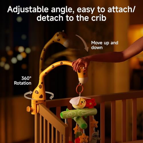 Baby Crib Mobile with Music Lights & Remote Control - Soothing Nursery Toy