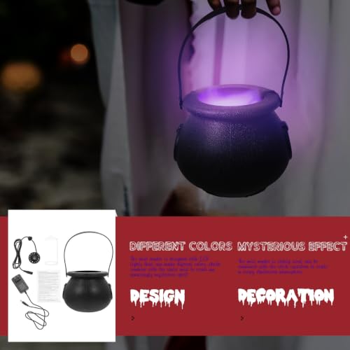 LED Halloween Mist Maker with Witch Cauldron - Creepy Fog Effect for Parties