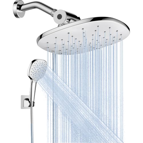10-Inch Rain Shower Head with Handheld Spray & 71-Inch Hose - Silver2