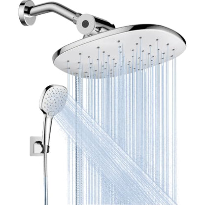10-Inch Rain Shower Head with Handheld Spray & 71-Inch Hose - Silver2