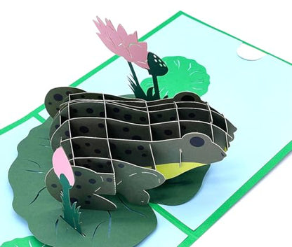 Pop-up Greeting Cards - Unique 3D Frog-Themed Birthday & Christmas Card KK111802