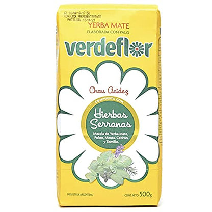 Yerba Mate Verdeflor Hierbas Serranas Mint and Herbal 500g (Hierbas Serranas)