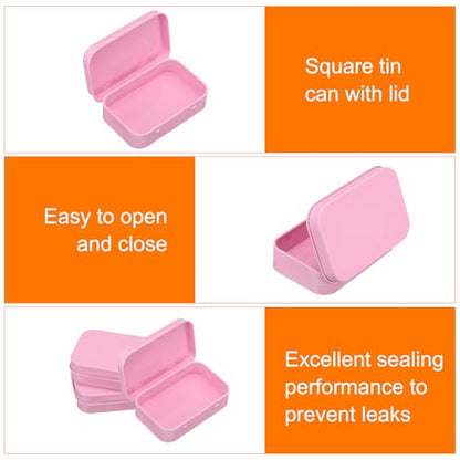 Pink Metal Tin Box Set - 2pcs Mini Storage Containers for Crafts & Gifts