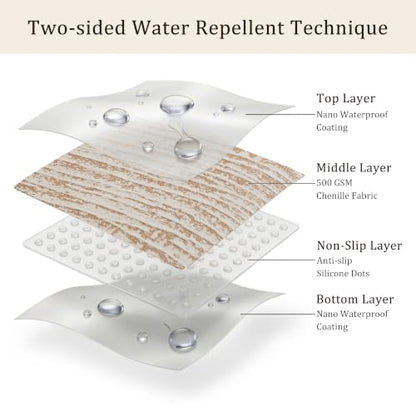 Waterproof Chenille Couch Cover for Dogs - Toffee, Non Slip, 71"x118"