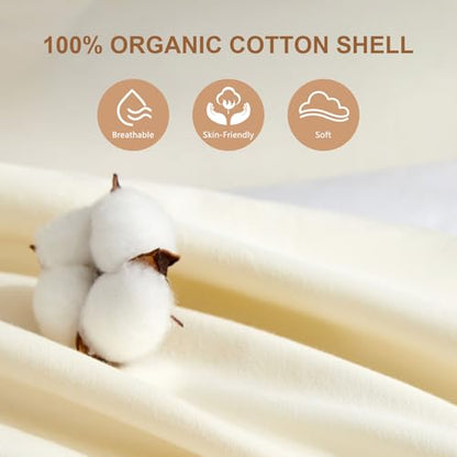 Organic Buckwheat Pillow for Neck Support with Adjustable Height and Cotton Cover