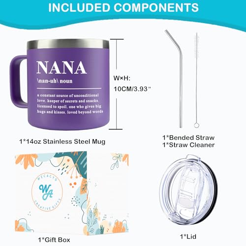 14oz Nana Mug - Purple - Gift for Grandma Birthday Christmas Mothers Day