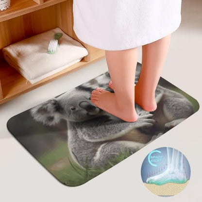 Cute Koala Bear Bathroom Rugs Set 3 Piece Floor Mats Non-Slip Washable