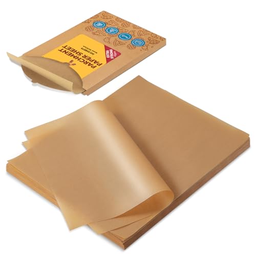 Katbite 265Pcs 10x15 inches Parchment Paper Sheets, Heavy Duty Unbleached Baking Paper, Pre-cut and Oil Proof Perfect for Steaming Cooking Bread Cake & Wrapping Foods