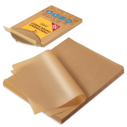 Katbite 265Pcs 10x15 inches Parchment Paper Sheets, Heavy Duty Unbleached Baking Paper, Pre-cut and Oil Proof Perfect for Steaming Cooking Bread Cake & Wrapping Foods