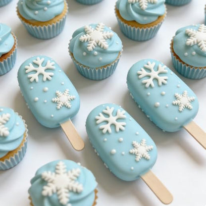 Snowflake Cookie Cutter Set - 6PCS Fondant Decorating Mold for Christmas Baking