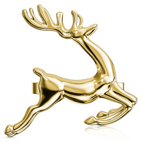 Gold Reindeer Napkin Rings Set of 6 Christmas Table Decorations - Variation of 6 / Gold Deer