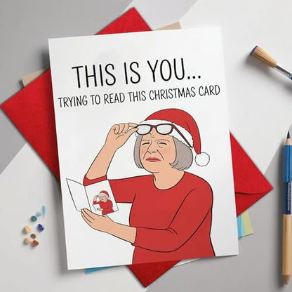 Funny Sarcastic Christmas Card Read This XS38 - Adults Humor Holiday Greeting