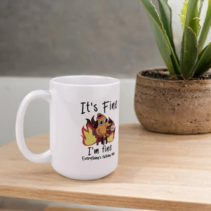 Funny Dog Mug - Sarcastic Meme Coffee Cup - 15oz Ceramic Gag Gift