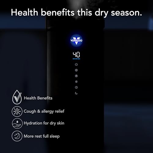 Vornado MISTIC 4 Whole Room Ultrasonic Humidifier, Top-Fill, Aromatherapy, 1-Gallon Tank, 3 Mist Settings, Ambient Lighting, Whisper-Quiet, Included Scent Pads, Air Humidifier for Kids and Home