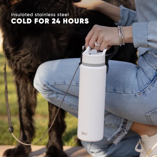 Simple Modern 22oz Checkered Insulated Water Bottle with Straw - Espresso Checkmate