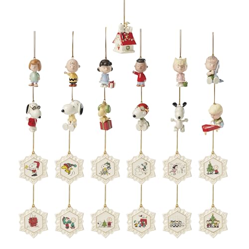 Peanuts Advent Calendar - 25 Christmas Ornament Set - Charlie Brown & Snoopy, Holiday Decorations