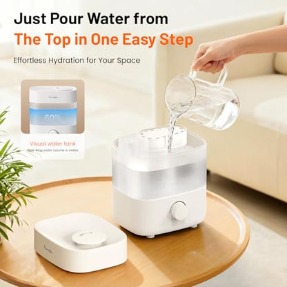 2L Top Fill Cool Mist Humidifier for Bedroom Quiet Ultrasonic Night Atmosphere