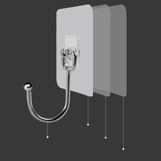 OVOV Heavy Duty Adhesive Hooks - Removable Wall Hooks for Towels, Coats, and Keys | Ideal for Bathrooms and Kitchens